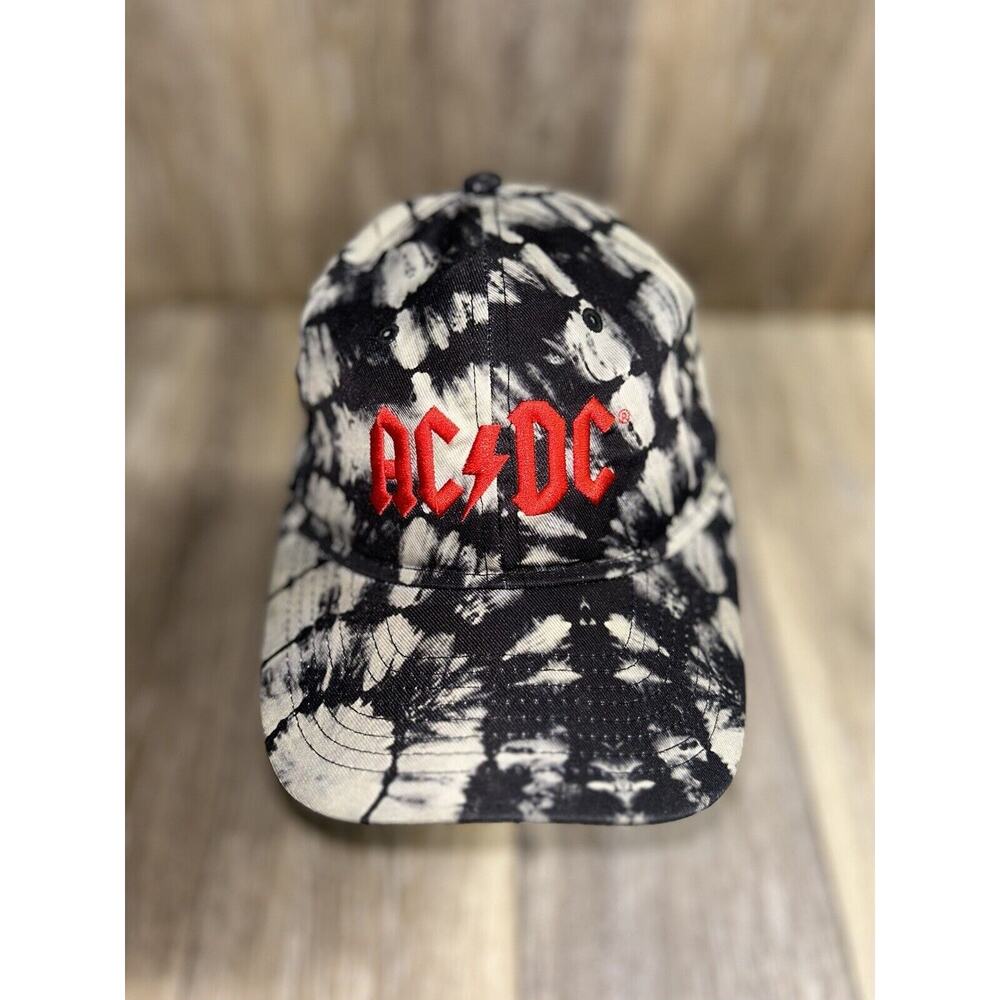 AC/DC Hat Black Gray Red Tie Dye H3 Headwear Strapback Adjustable Cap Adult